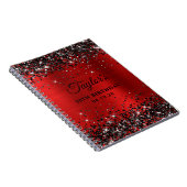 ブラックグリッターレッドフォイル50th誕生日ゲストブック ノートブック (右側)