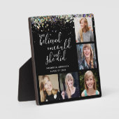 ブラックグリッター彼女信じは写真卒業 フォトプラーク (正面)