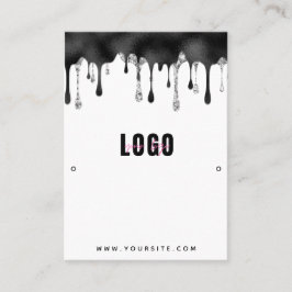 ブラックグリッター滴下イヤリングジュエリーディスプレイ 名刺