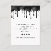 ブラックグリッター滴下イヤリングジュエリーディスプレイ 名刺 (裏面)