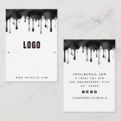 ブラックグリッター滴下イヤリングジュエリーディスプレイ 名刺 (正面/裏面)