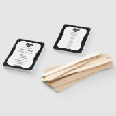 ブラックグリッター白黒ハート結婚式 プログラム ハンドファン (組立なし)