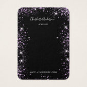 ブラックグリッター紫色のイヤリング写真表示カード (正面)