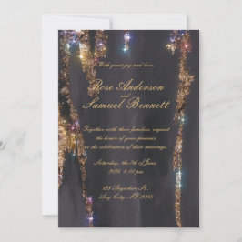 ブラックグリッター結婚式招待状 招待状