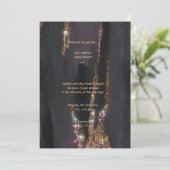 ブラックグリッター結婚式招待状 招待状 (スタンド正面)