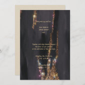 ブラックグリッター結婚式招待状 招待状 (正面/裏面)