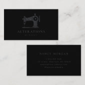 ブラックグリッター裁縫機名刺 名刺 (正面/裏面)