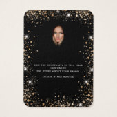 ブラックグリッター金ゴールドイヤリング写真表示カード (裏面)