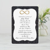 ブラックグリッター金ゴールドインフィニティブライダルシャワー招待状 招待状 (スタンド正面)