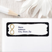 ブラックグリッター金ゴールドインフィニティ住所 シール (インサイチュ)