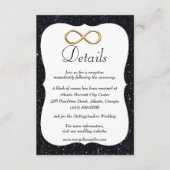 ブラックグリッター金ゴールドインフィニティ結婚ズ詳細 エンクロージャーカード (正面)