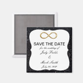 ブラックグリッター金ゴールド無限日付磁石を保存 マグネット (正面/裏面)