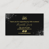 ブラックグリッター金ゴールド購入ありがとう 名刺 (裏面)