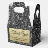 ブラックグリッター金ゴールド50th誕生日ありがとう フェイバーボックス (オープン)