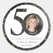 ブラックグリッター50と素晴らしい写真 ラウンドシール (正面)