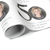 ブラックグリッター50と素晴らしい写真 ラッピングペーパー (ロールコーナー)