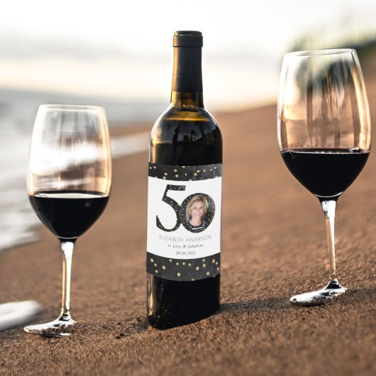 ブラックグリッター50と素晴らしい写真 ワインラベル