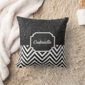 ブラックグリッター クッション (ブランケット)