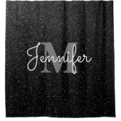 ブラックグリッター シャワーカーテン (正面)