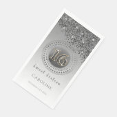 ブラックグリッター&シルバースウィート16 モノグラムの (コーナー)