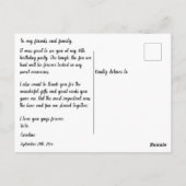 ブラックグリッター、スウィート16ありがとう ポストカード (裏面)