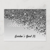ブラックグリッター、スウィート16ありがとう ポストカード (正面)
