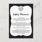 ブラックグリッター ダイヤモンドハート 安全対策 エンクロージャーカード (正面)