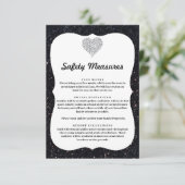 ブラックグリッター ダイヤモンドハート 安全対策 エンクロージャーカード (スタンド正面)