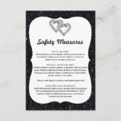 ブラックグリッター ダイヤモンドハート 安全対策 エンクロージャーカード (正面)