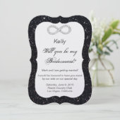 ブラックグリッター ダイヤモンド インフィニティ ブライズメイド カード (スタンド正面)