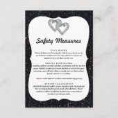 ブラックグリッター ダイヤモンド ハート 安全対策 エンクロージャーカード (正面)