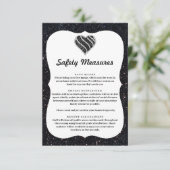 ブラックグリッター ブラック＆ホワイト ハート 安全対策 エンクロージャーカード (スタンド正面)