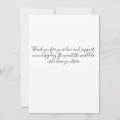 ブラックグリッター&ユーカリ結婚スサンキューカード 招待状 (裏面)