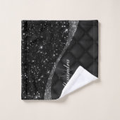 ブラックグリッターanfグリッター バスタオルセット (ウォッシュタオル)