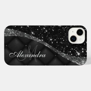ブラックグリッターanfグリッター iPhone 14 plusケース