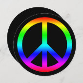 ブラックグリーティングカードにレインボーカスタムピースシンボル (正面/裏面)