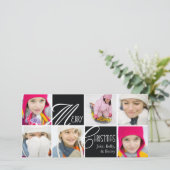 ブラックグリーティングカードのクリスマススクリプトのコラージュ シーズンカード (スタンド正面)