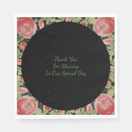 ブラックグリーンとブルゴーニュ スタンダードランチョンナプキン (正面)