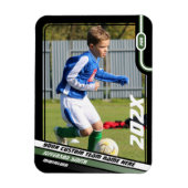 ブラックグリーンのサッカー選手トレーディングカード マグネット (縦)