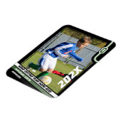 ブラックグリーンのサッカー選手トレーディングカード マグネット (左側)