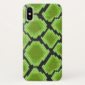 ブラックグリーンのヘビの皮のヘビ Case-Mate iPhoneケース (裏面)