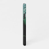 ブラックグリーンアクアフェイクグリッター書名 iPhoneケース (右側)