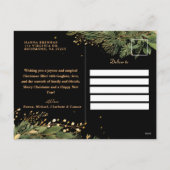 ブラックグリーンエレガントクリスマスモダン植物学 シーズンポストカード (裏面)