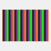 ブラックグリーンオレンジ紫ハロウィンパターン ラッピングペーパーシート (正面)