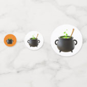 ブラックグリーンカルドロンと魔女のテーブル紙吹雪 コンフェッティ (正面)