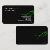 ブラックグリーンクラシカルプレーンエレガントプロフェッショナル 名刺 (正面/裏面)