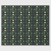 ブラックグリーンクラシック紙 ラッピングペーパー (フラット)