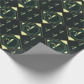 ブラックグリーンクラシック紙 ラッピングペーパー (角)