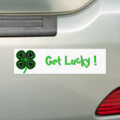 ブラックグリーンクローバーハートSt patty's dayバンパーS バンパーステッカー (車上)