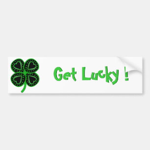 ブラックグリーンクローバーハートSt patty's dayバンパーS バンパーステッカー
